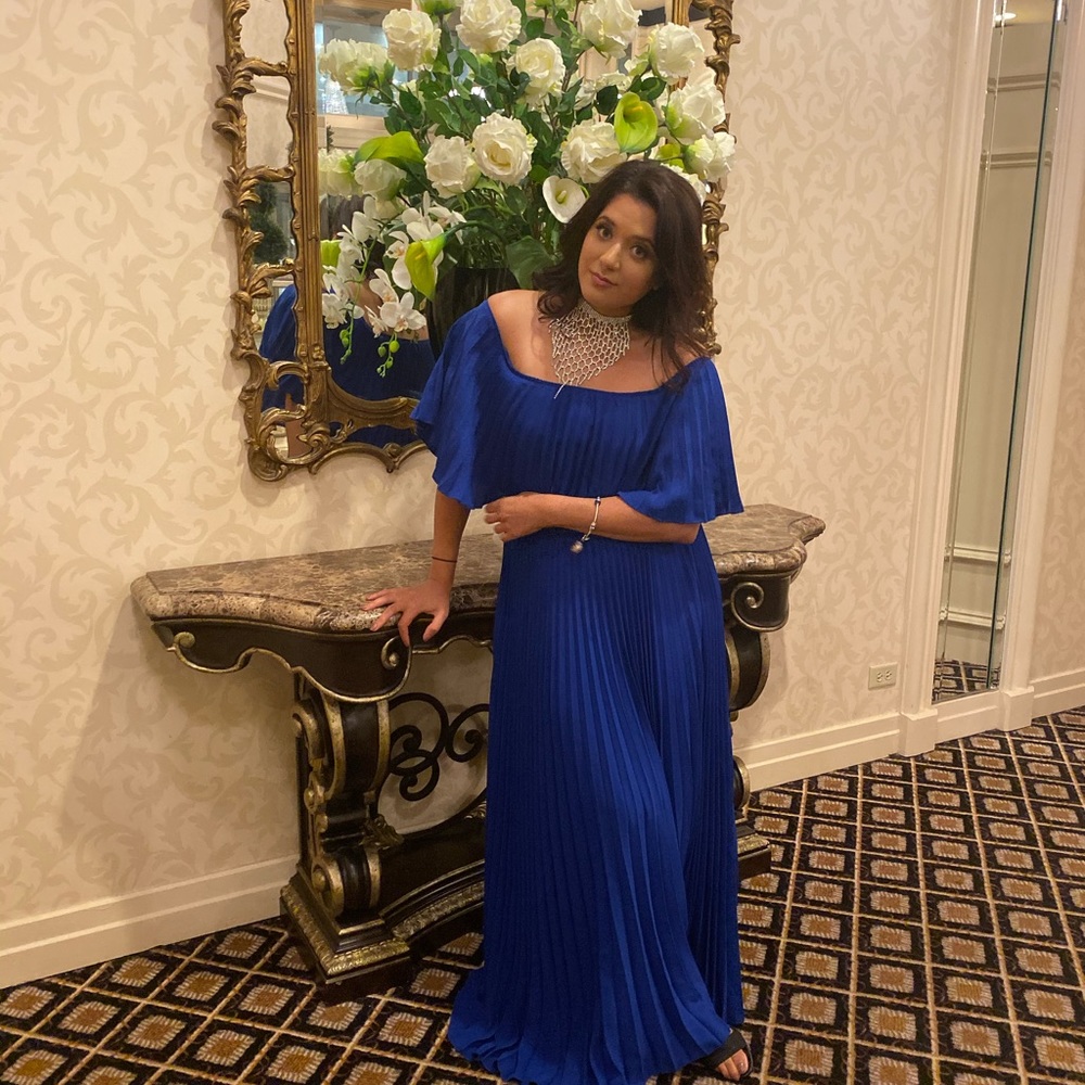 Chiffon Maxi off the shoulder dress